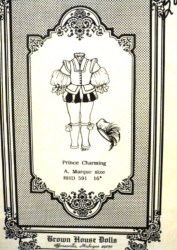 591 BROWN HOUSE PRINCE CHARMING 13-14-16''MARQUE DOLL  PATTERN